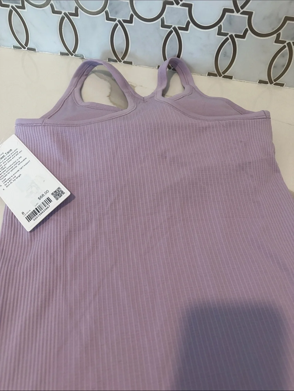 NWT Lululemon Ebb to Street Top (lilac play) lavender sz 8